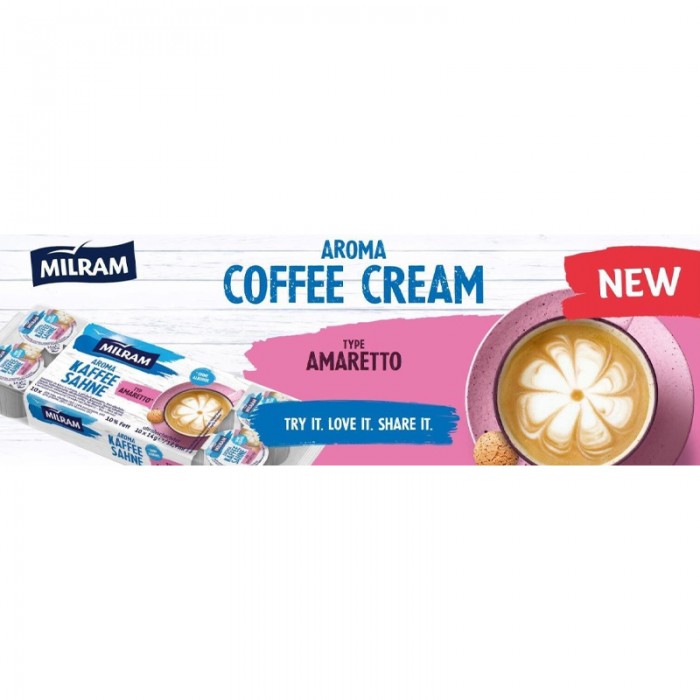Сметана за кафе Amaretto Milram 10 бр. х 14 мл