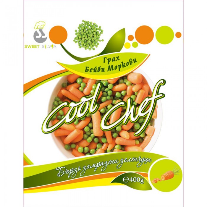 Грах и бейби моркови замразени Cool Chef 400 г